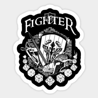 RPG Class Series: Fighter - White Version T-Shirt Sticker